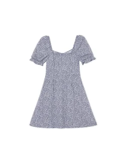Online Cropp Sukienka mini z kwiatowym wzorem all over surowygranatowy