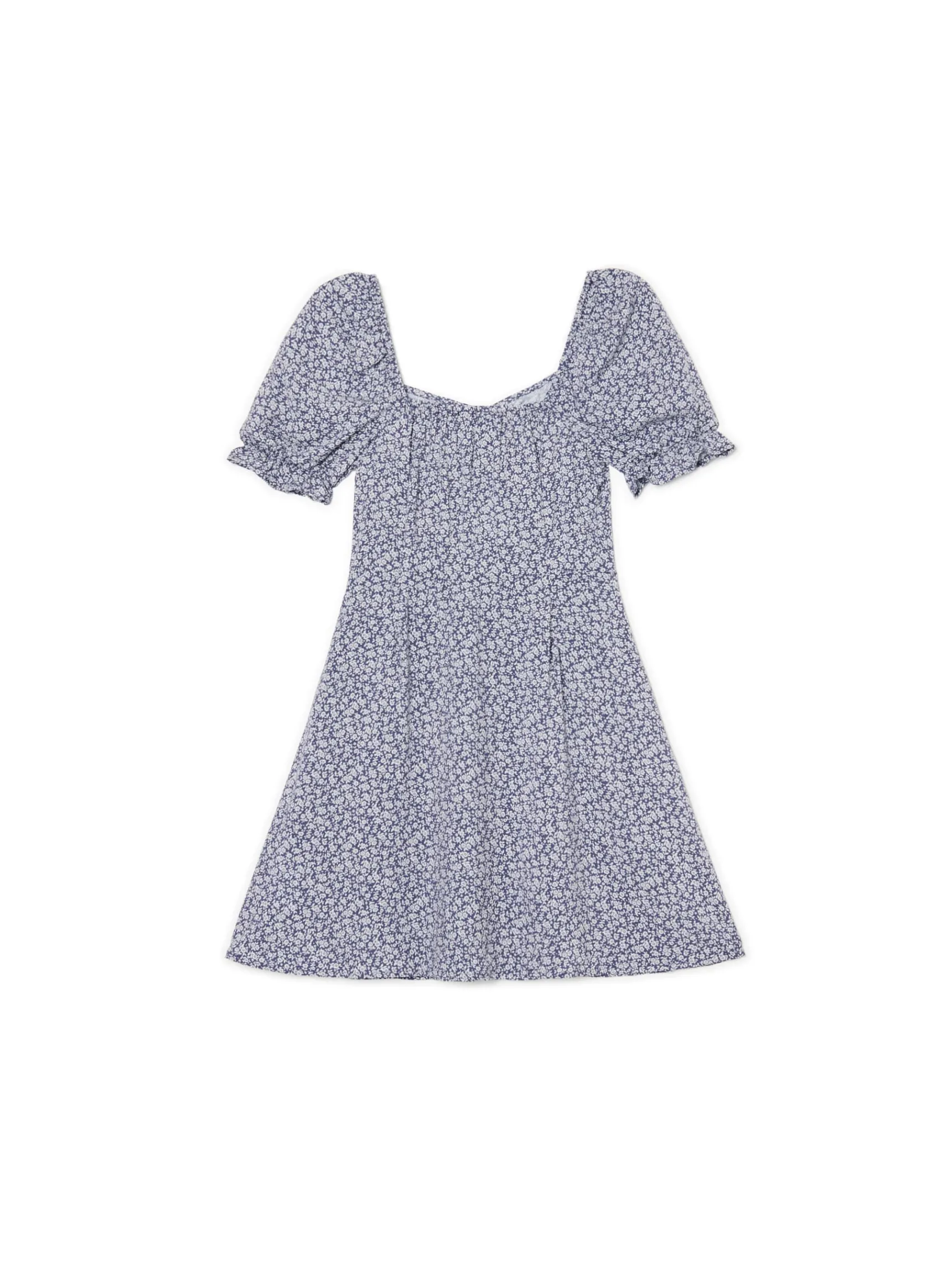 Online Cropp Sukienka mini z kwiatowym wzorem all over surowygranatowy