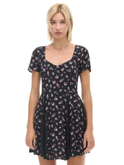 Clearance Cropp Sukienka mini z lekkiej wiskozy czarny