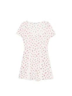 Discount Cropp Sukienka mini z wiskozy w kwiaty biały