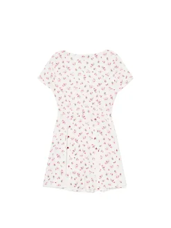 Discount Cropp Sukienka mini z wiskozy w kwiaty biały