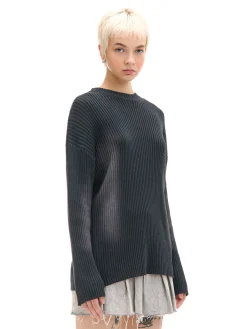 Online Cropp Sweter oversize z efektem sprania czarny