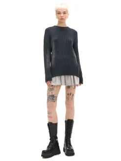 Online Cropp Sweter oversize z efektem sprania czarny