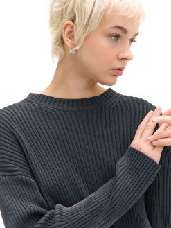 Online Cropp Sweter oversize z efektem sprania czarny