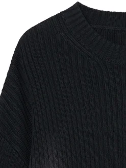 Online Cropp Sweter oversize z efektem sprania czarny