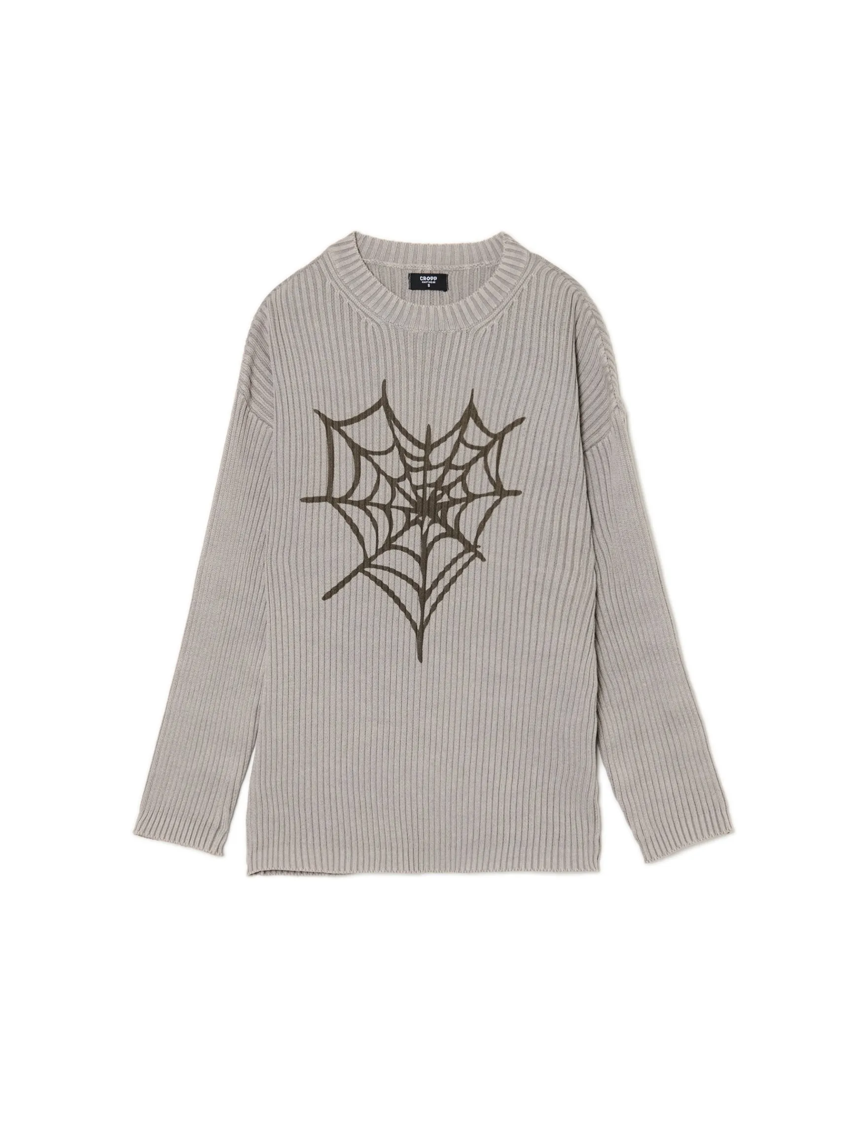 Sale Cropp Sweter oversize z nadrukiem serca szary