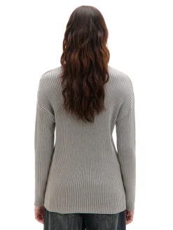 Sale Cropp Sweter oversize z nadrukiem serca szary