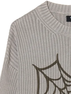 Sale Cropp Sweter oversize z nadrukiem serca szary