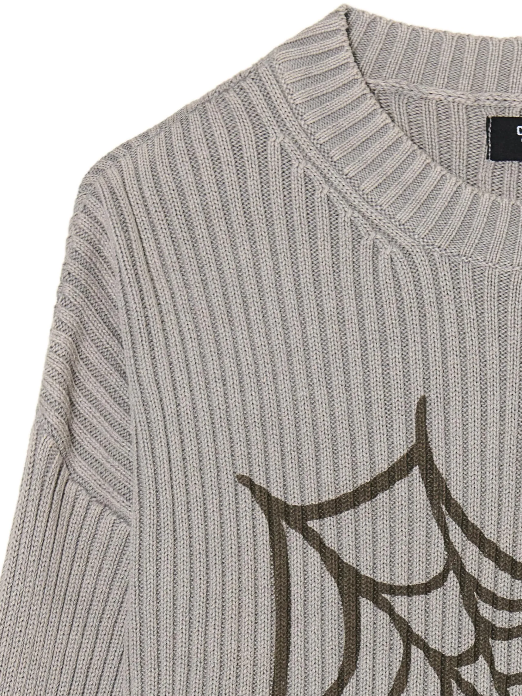 Sale Cropp Sweter oversize z nadrukiem serca szary
