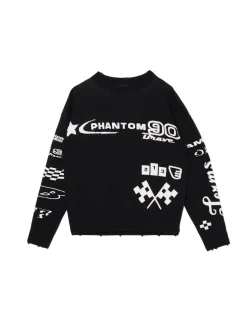 Outlet Cropp Sweter w racingowym stylu czarny