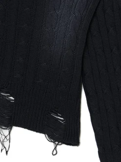 Best Cropp Sweter z miejscowym efektem wybielenia czarny