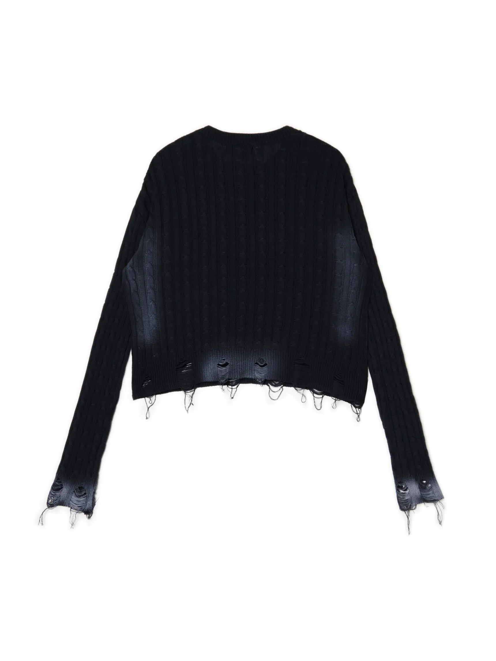 Best Cropp Sweter z miejscowym efektem wybielenia czarny