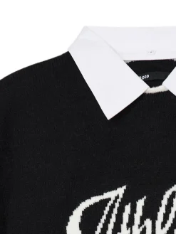 Fashion Cropp Sweter z odpinanym kołnierzykiem czarny