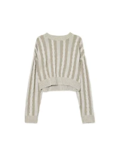 New Cropp Sweter ze strukturalnym wykończeniem zielony