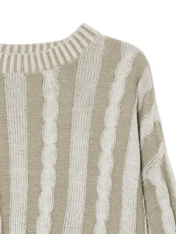 New Cropp Sweter ze strukturalnym wykończeniem zielony