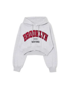 Discount Cropp Szara bluza crop jasnyszary
