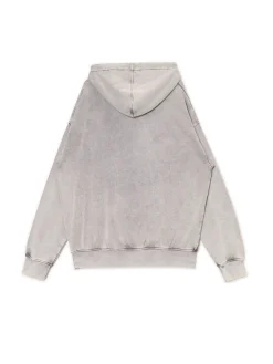 Hot Cropp Szara bluza hoodie z nadrukiem jasnyszary