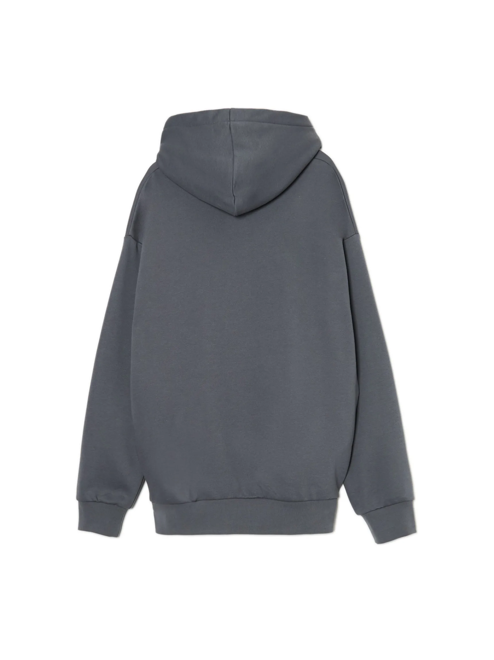 Sale Cropp Szara bluza z kapturem i nadrukiem szary
