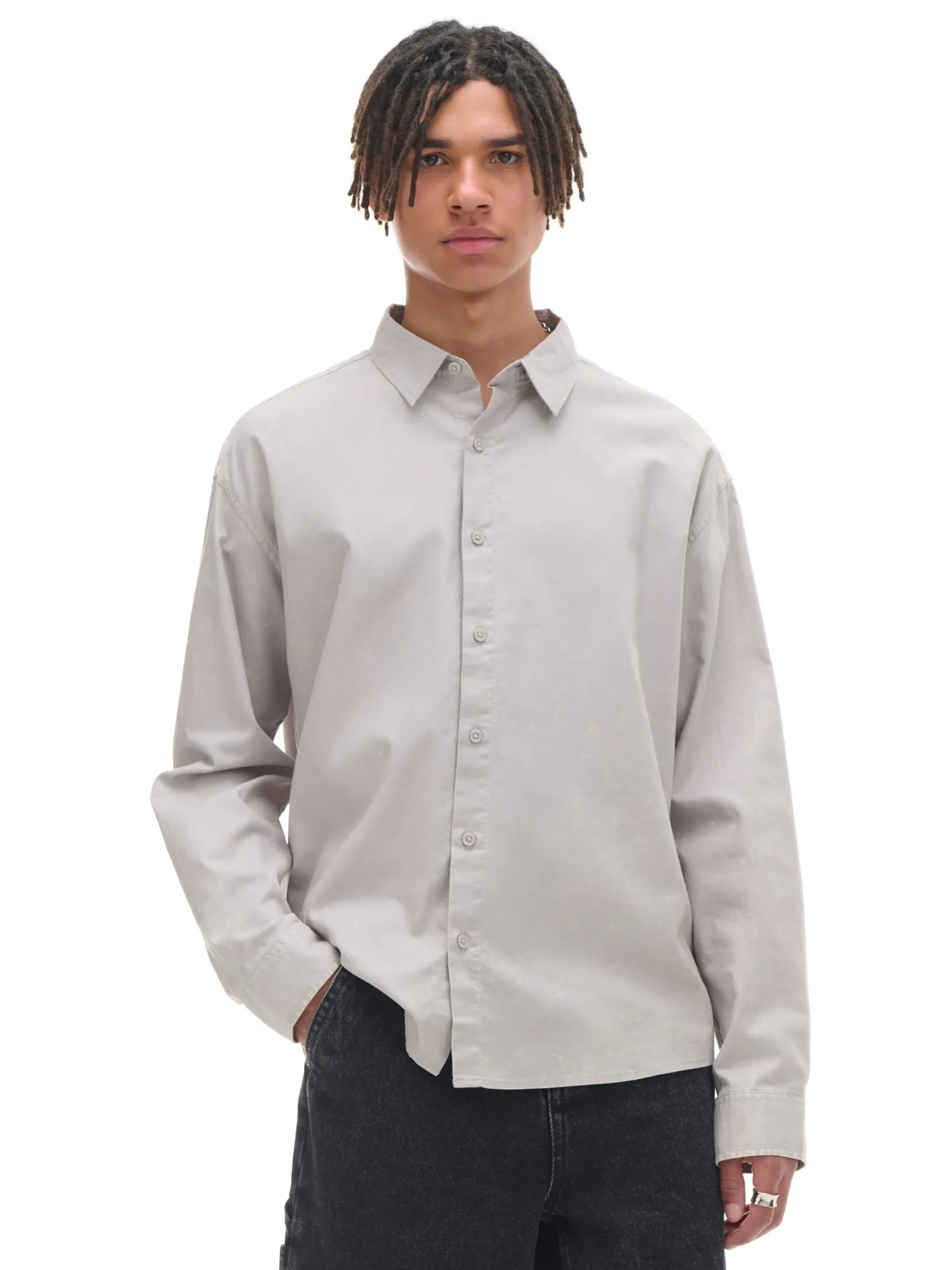 Online Cropp Szara koszula oversize jasnyszary