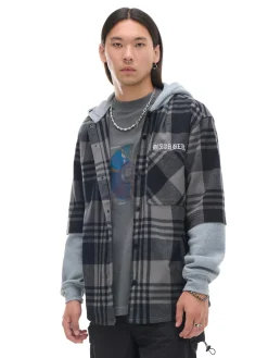 Clearance Cropp Szara koszula z kapturem i kieszeniami szary