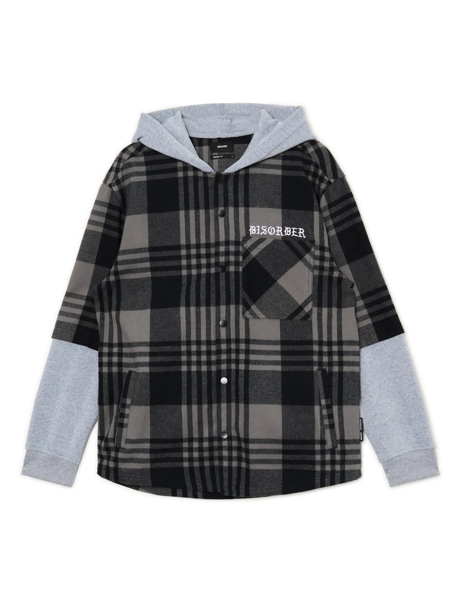 Clearance Cropp Szara koszula z kapturem i kieszeniami szary