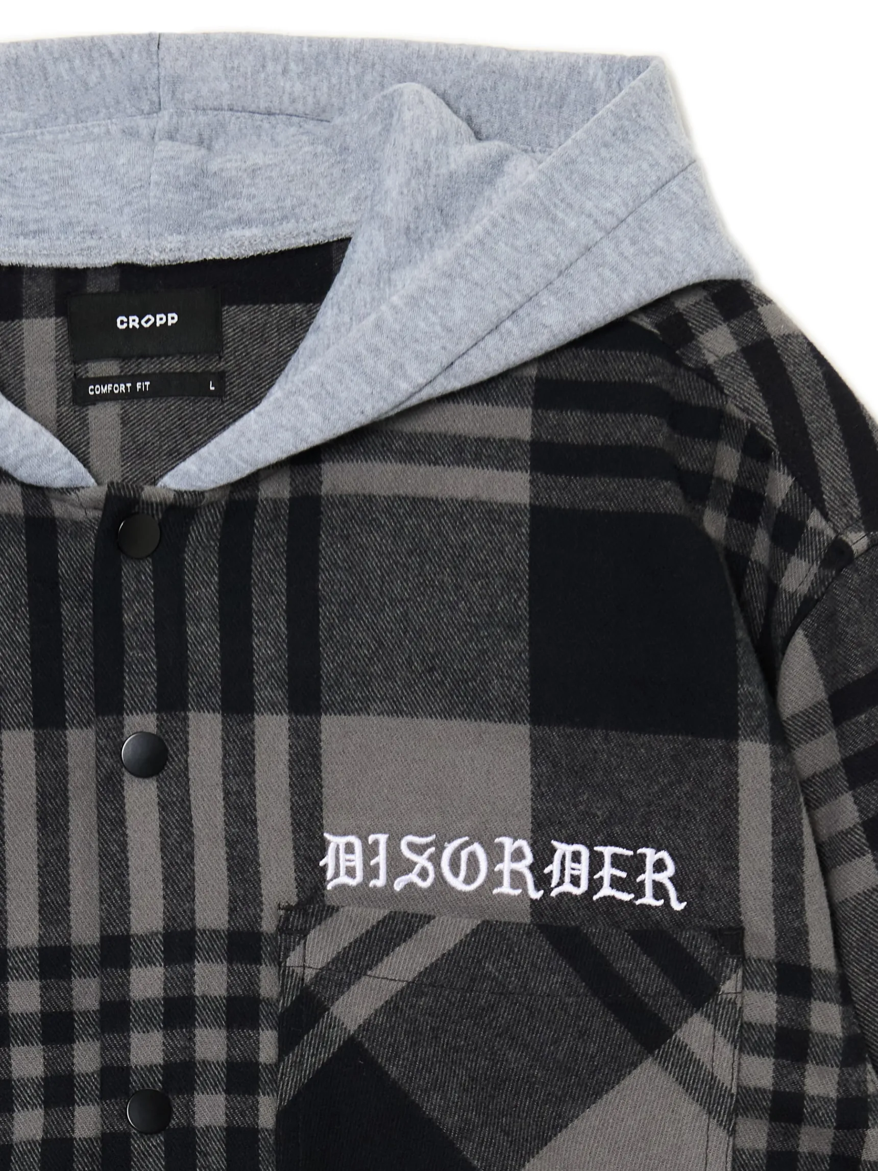 Clearance Cropp Szara koszula z kapturem i kieszeniami szary