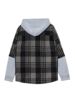 Clearance Cropp Szara koszula z kapturem i kieszeniami szary