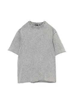 Outlet Cropp Szara koszulka acid wash jasnyszary