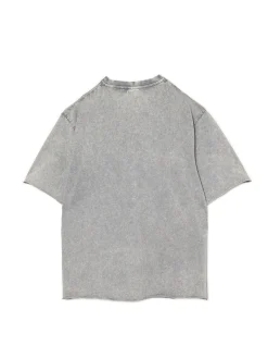 Outlet Cropp Szara koszulka acid wash jasnyszary