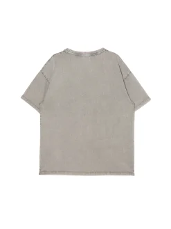 Best Cropp Szara koszulka z nadrukiem UNISEX jasnyszary