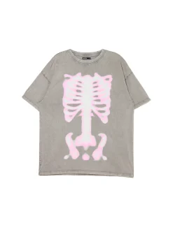 Best Cropp Szara koszulka z nadrukiem UNISEX jasnyszary