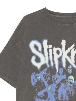 Best Cropp Szara koszulka z nadrukiem Slipknot szary