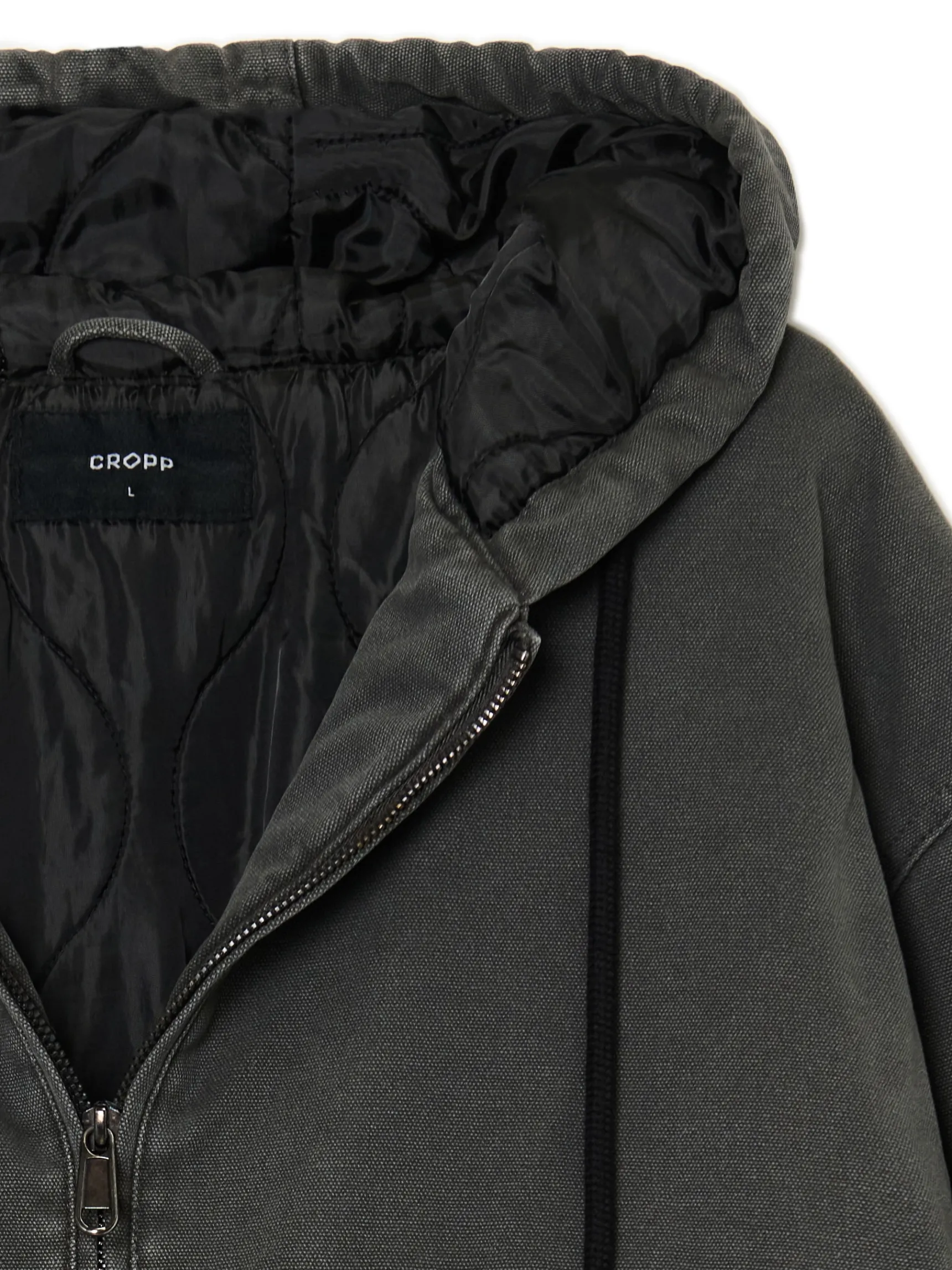 Hot Cropp Szara kurtka bomber z kapturem szary