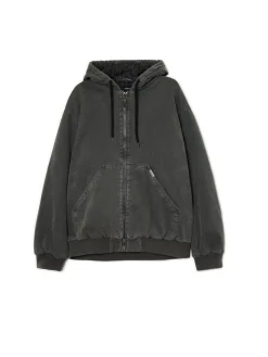 Hot Cropp Szara kurtka bomber z kapturem szary