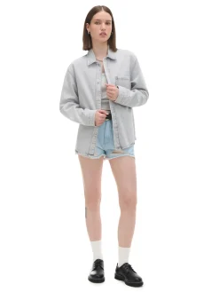 Best Cropp Szara kurtka jeansowa wielobarwny