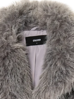 New Cropp Szara kurtka z imitacji futra szary