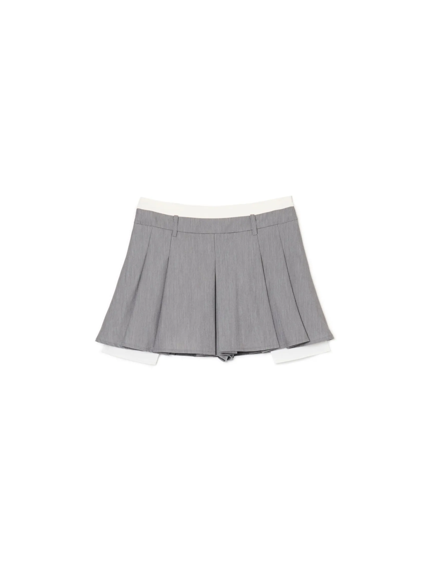 Online Cropp Szara mini z plisami jasnyszary