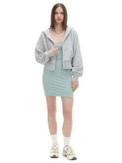 Clearance Cropp Szara rozpinana bluza z kapturem jasnyszary