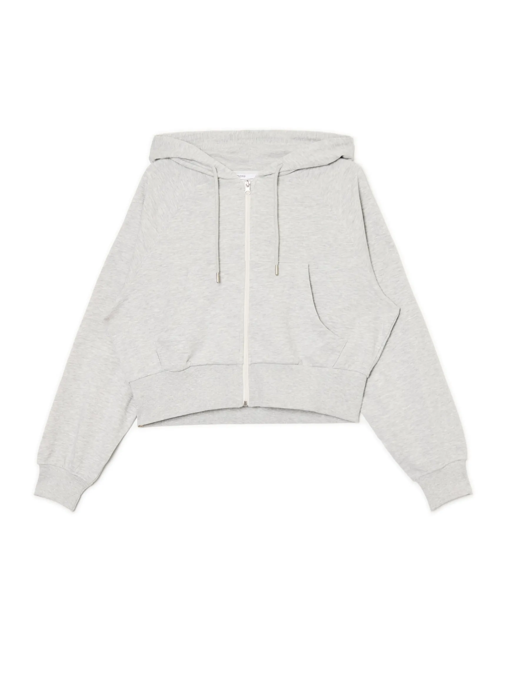 Clearance Cropp Szara rozpinana bluza z kapturem jasnyszary