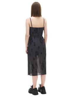 Clearance Cropp Szara sukienka midi w kwiaty zielony