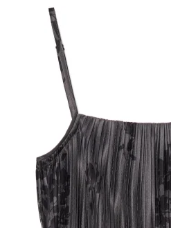 Clearance Cropp Szara sukienka midi w kwiaty zielony