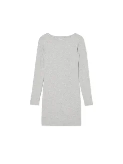 Best Cropp Szara sukienka mini z długimi rękawami jasnyszary
