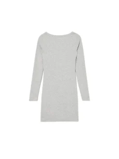 Best Cropp Szara sukienka mini z długimi rękawami jasnyszary