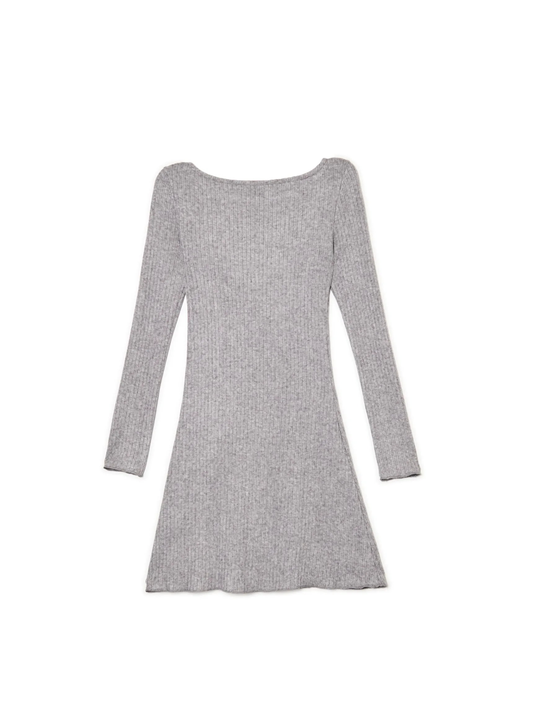 Sale Cropp Szara sukienka mini z długimi rękawami szary