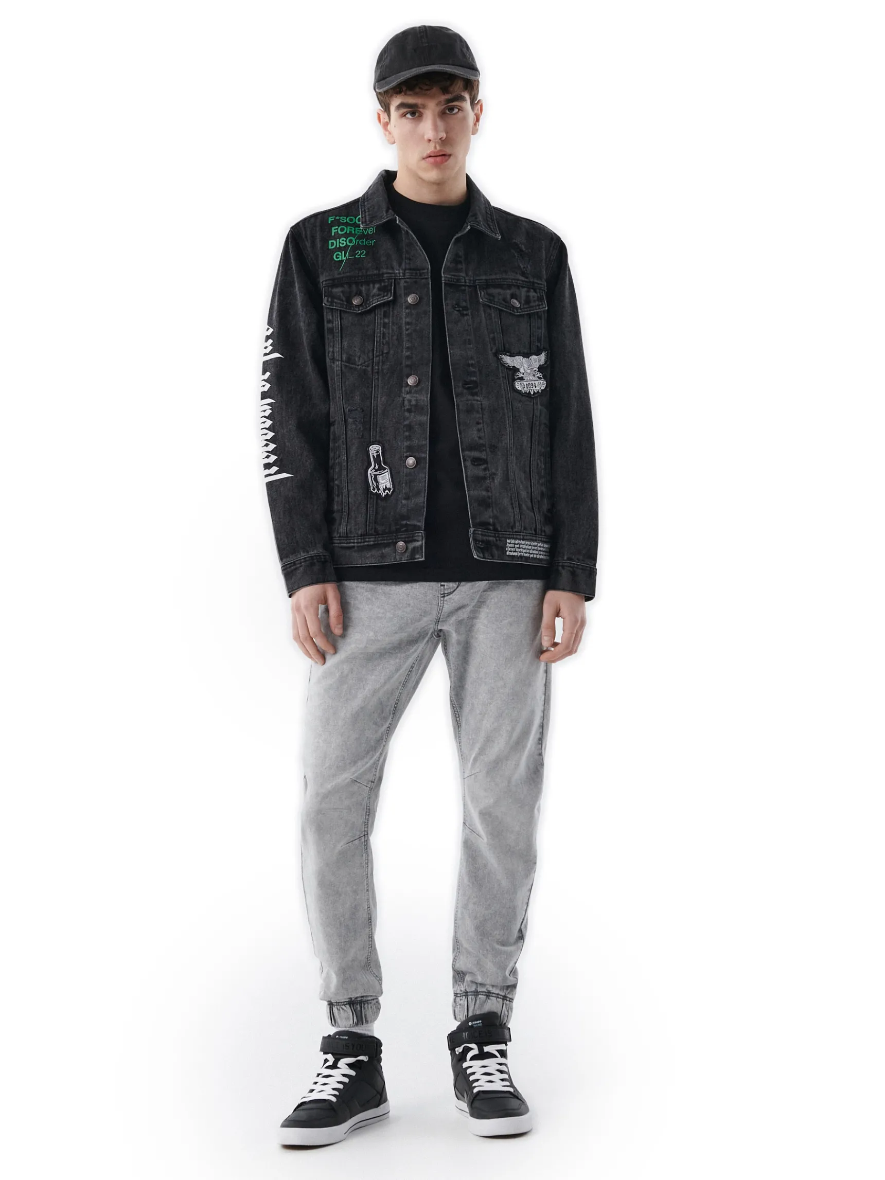 Fashion Cropp Szare jeansowe joggery jasnyszary