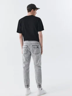 Fashion Cropp Szare jeansowe joggery jasnyszary
