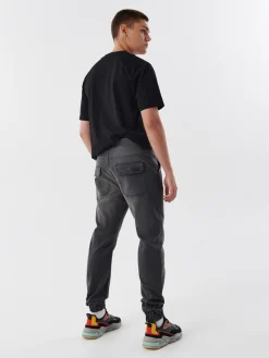 Outlet Cropp Szare jeansowe joggery szary