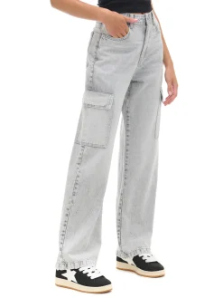 Sale Cropp Szare jeansy baggy jasnyszary