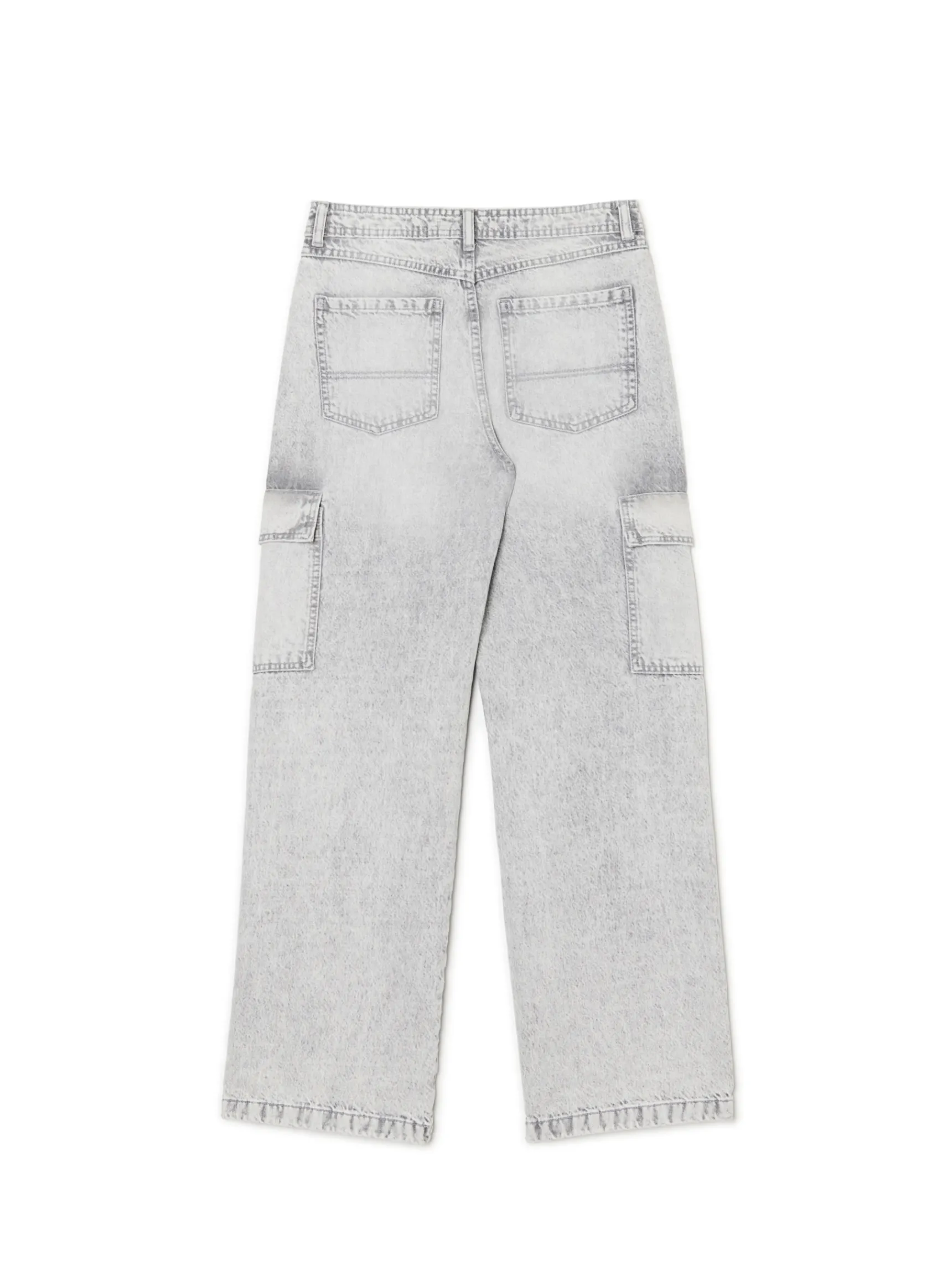 Sale Cropp Szare jeansy baggy jasnyszary
