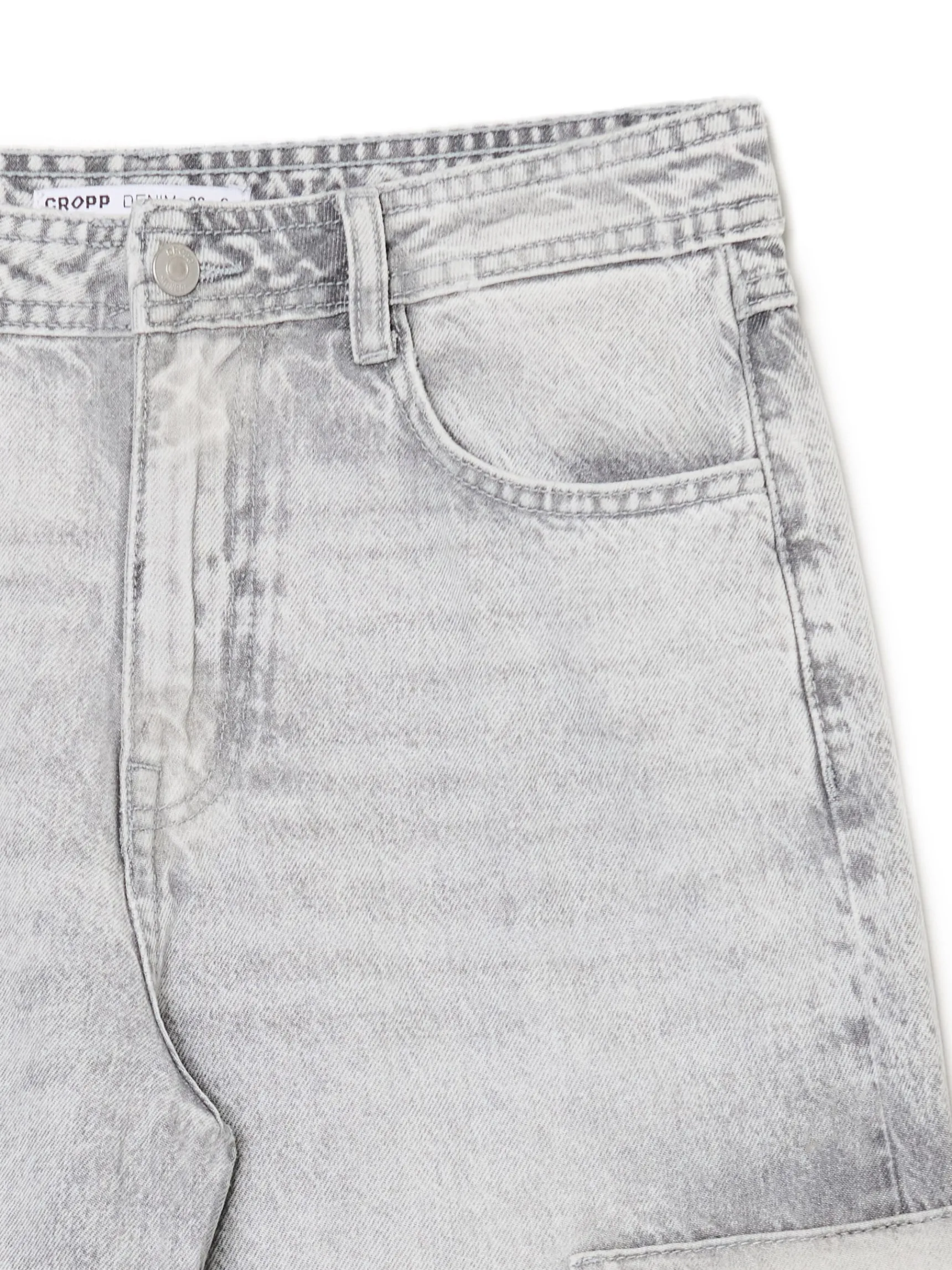 Sale Cropp Szare jeansy baggy jasnyszary